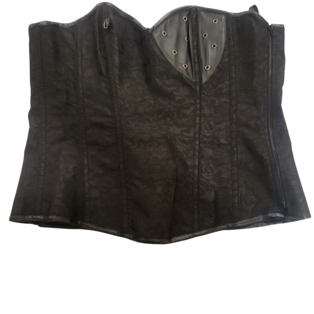 Black Lace-Up Corset Top - Picture 2 of 2